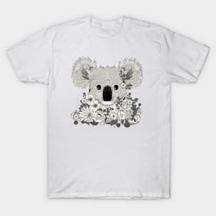 decorated koala bear with flowers and eucalyptus T-Shirt